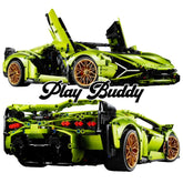 Green Lamborghini Sian FKP 37 Building Blocks 3696PCS MOC Car 42115 Model Lamborghini Sian Building Blocks